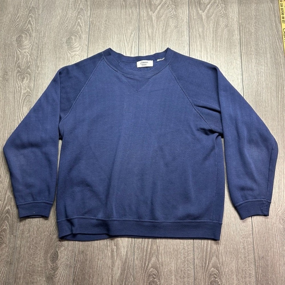 Vintage Champions Choice Navy Blue Medium Crewneck Sweatshirt Raglan V-Stitch